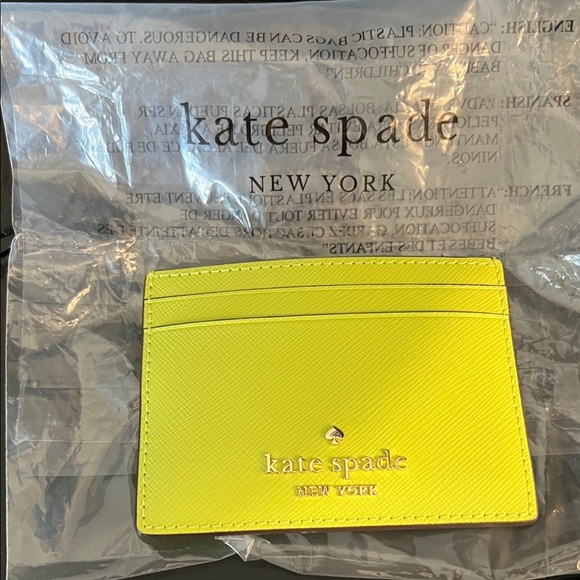 KATE SPADE NIP MADISON SAFFIANO LEATHER LIME SLUSH CARD CASE - Picture 2 of 8